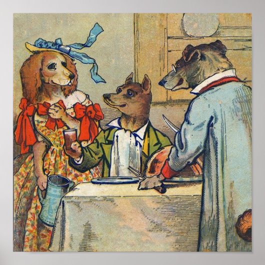 Hond Victoriaanse Dinner Jurk Hondje Poster (Voorkant)
