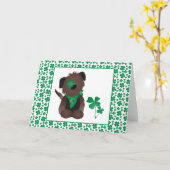 Hond Vierbladige Klaver Groen Kaart (Gele Bloem)