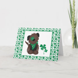 Hond Vierbladige Klaver Groen Kaart