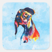 Hond Vierkante Sticker (Voorkant)