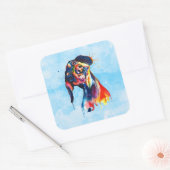 Hond Vierkante Sticker (Envelop)