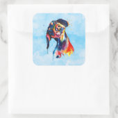 Hond Vierkante Sticker (Tas)