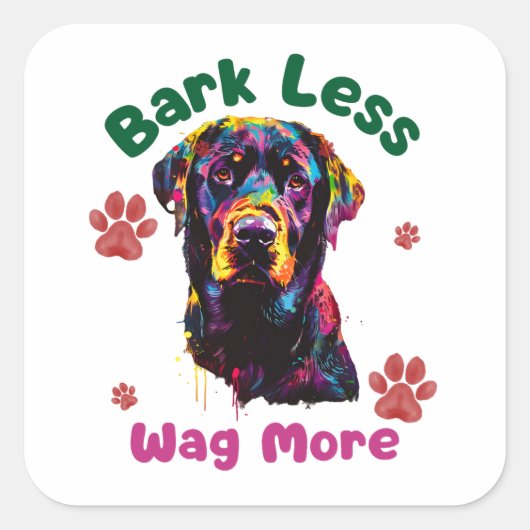 Hond Vierkante Sticker (Voorkant)