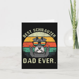 Hond Vintage Beste Schnauzer Papa Ooit T-shirt Vad Kaart