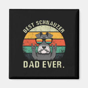 Hond Vintage Beste Schnauzer Papa Ooit T-shirt Vad Magneet