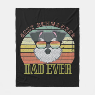 Hond Vintage Beste Schnauzer Papa ooit Tshirt Vade Fleece Deken