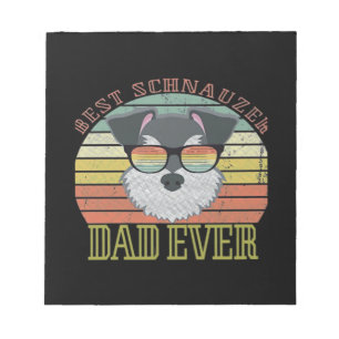 Hond Vintage Beste Schnauzer Papa ooit Tshirt Vade Notitieblok