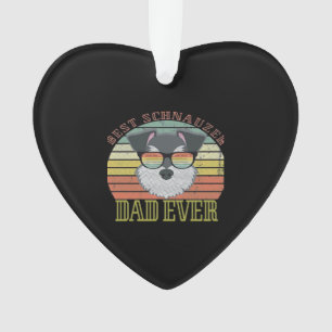 Hond Vintage Beste Schnauzer Papa ooit Tshirt Vade Ornament