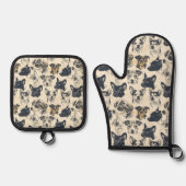 Hond Vintage Portretten Ovenwant & Pannenlap Set (Voorkant)
