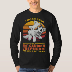 Hond Vintage Retro Witte Duitse Herder Eigenaar T-shirt