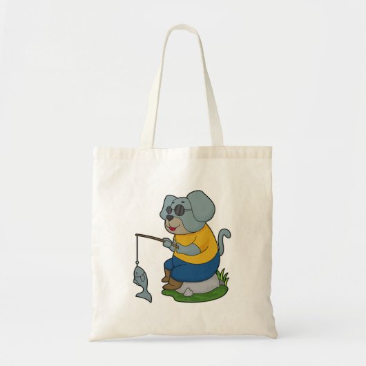 Hond Visser Visvangst hengel Tote Bag (Voorkant)