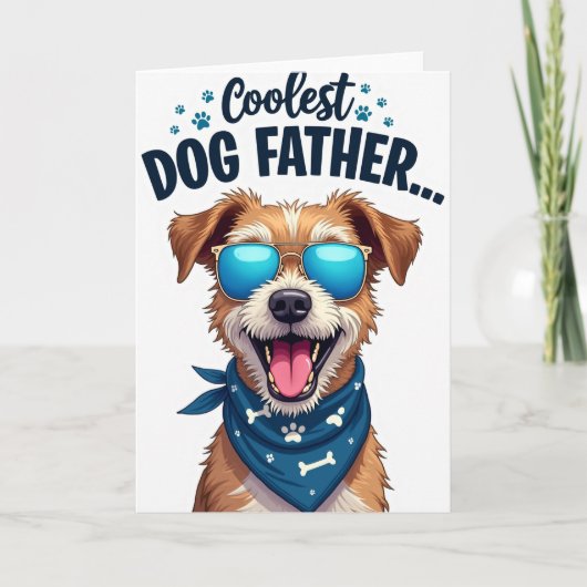 Hond Vlieger Zonnebril Vaderdag Kaart (Voorkant)