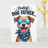 Hond Vlieger Zonnebril Vaderdag Kaart (Gele Bloem)