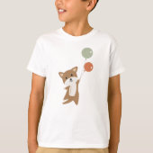 Hond vliegt omhoog met ballonnen Funny Animal T-shirt (Voorkant)