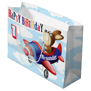 Hond Vliegtuig Vliegtuig Jongen Verjaardag Groot Cadeauzakje