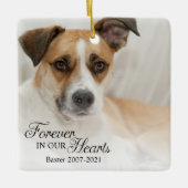Hond voor altijd in ons hart Foto Keramisch Ornament (Voorkant)