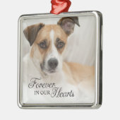 Hond voor altijd in onze harten foto metalen ornament (Links)