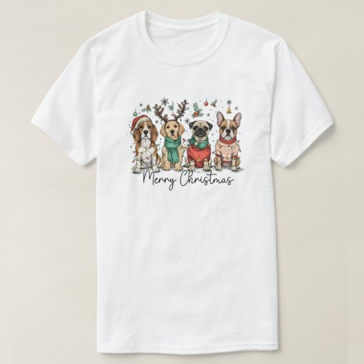 Hond vrolijk kerstfeest t-shirt (Design voorkant)