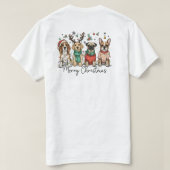 Hond vrolijk kerstfeest t-shirt (Design achterkant)