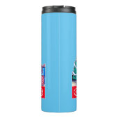 Hond Vrolijk Kerstmis Witte Herder Vakantie GSD Pl Thermosbeker (Achterkant)