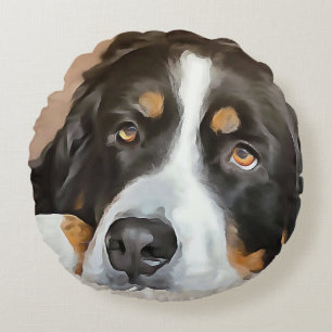 Hond, Vrouw, Berner berghond Rond Kussen