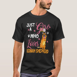 Hond Vrouw Gewoon Meisje Dat Van Duitse Herder Hou T-shirt
