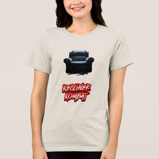 Hond vs Cat Recliner Kombat Tri-Blend Shirt (Voorkant)