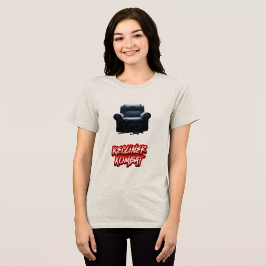 Hond vs Cat Recliner Kombat Tri-Blend Shirt (Voorkant volledig)