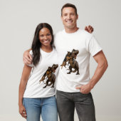 Hond vs T-Rex Epische Strijd T-Shirt (Unisex)