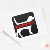 HOND WAARSCHUWING VIERKANTE STICKER (Envelop)