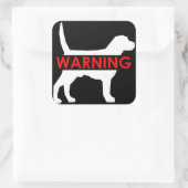 HOND WAARSCHUWING VIERKANTE STICKER (Tas)