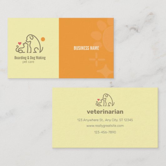 Hond Waking, Huisdier Boarding Visitekaartje (Voorkant / Achterkant)