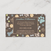 Hond Walker Brown Paw Print Visitekaartje (Achterkant)