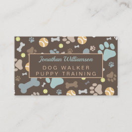 Hond Walker Brown Paw Print Visitekaartje
