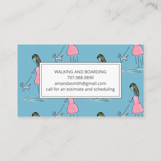 Hond Walker en huisdier sitter Visitekaartje (Achterkant)