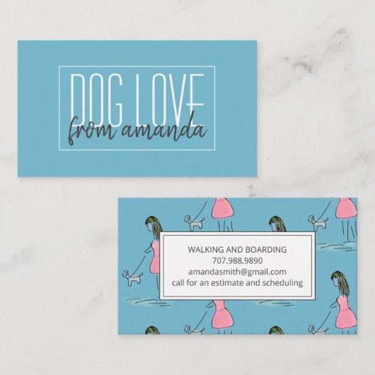 Hond Walker en huisdier sitter Visitekaartje (Voorkant / Achterkant)