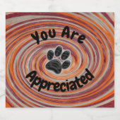 Hond Walker Groovy Paw Print Kleurrijke Pet Sitter Bier Etiket (Enkel label)