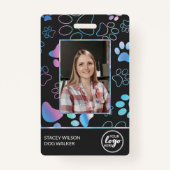 Hond Walker Holografische Poot Print Hond Badge (Voorkant)