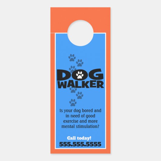 Hond Walker Hond Walking Promotie Deurhanger (Voorkant)