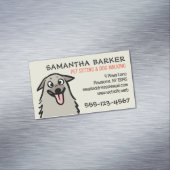 hond walker huisdier sitter grappige pluizige hond magnetisch visitekaartje (Voorbeeld)