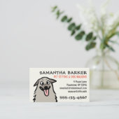 hond walker huisdier sitter grappige pluizige hond visitekaartje (Staand voorkant)