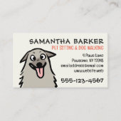 hond walker huisdier sitter grappige pluizige hond visitekaartje (Voorkant)