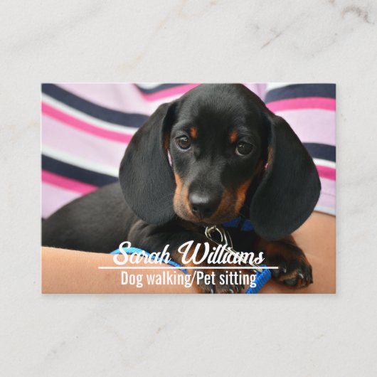 Hond Walker Huisdier Zitten Zorg Puppy Visitekaartje (Voorkant)
