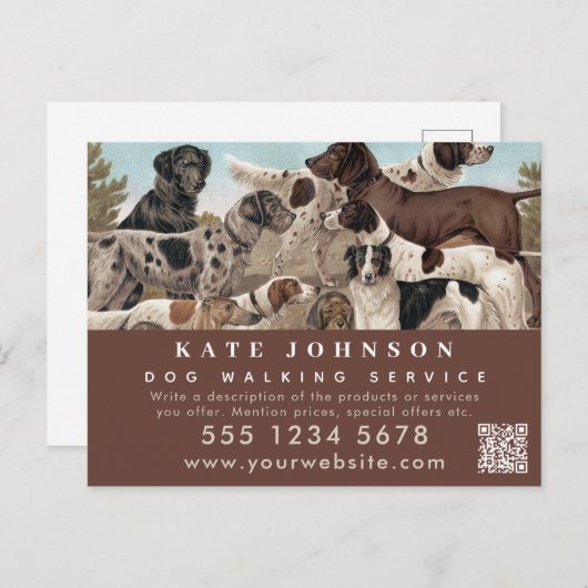 Hond Walker Huisdier Zittende Dierenverzorging Pro Briefkaart (Voorkant / Achterkant)