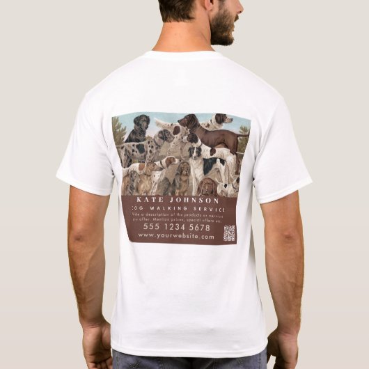 Hond Walker Huisdier Zittende Dierenverzorging Pro T-shirt (Achterkant)