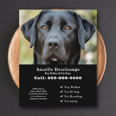 Hond Walker Pet Sitter Custom Foto Black Flyer