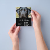 Hond Walker Pet Sitter Custom Foto Black Flyer (Hand)