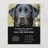 Hond Walker Pet Sitter Custom Foto Black Flyer (Voorkant)
