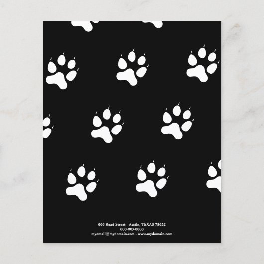 Hond Walker Pet Sitter Foto Scheur Off Strips Flye Flyer (Achterkant)