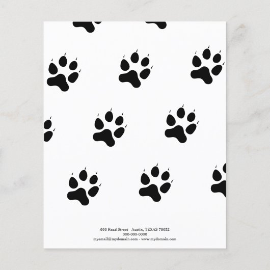 Hond Walker Pet Sitter Foto Scheur Off Strips Flye Flyer (Achterkant)